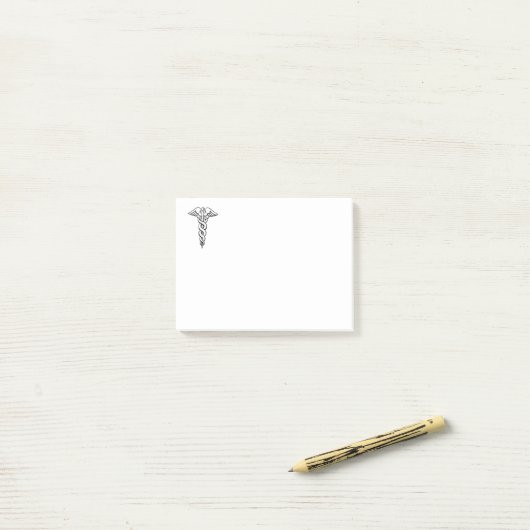 Caduceus medisch symbool post-it® notes (Op bureau)