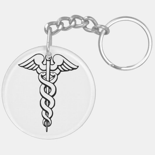 Caduceus medisch symbool sleutelhanger (Achterkant Rechts)