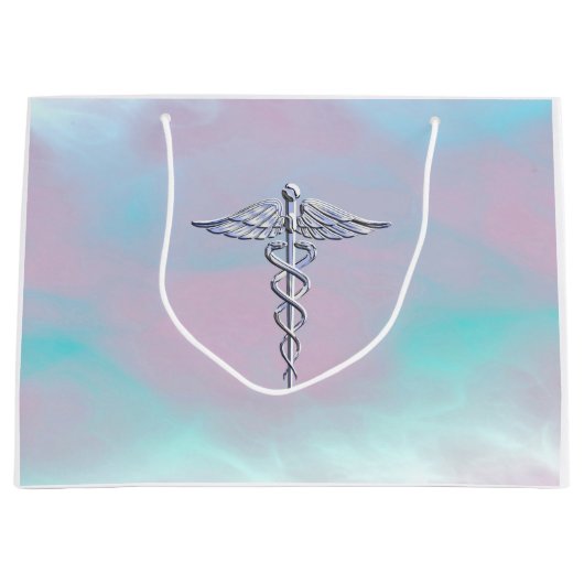 Caduceus medisch symbool voor moeder achterdeur large cadeauzakje (Voorkant)