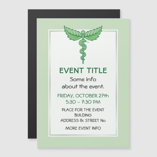 Caduceus met bladeren (Voorkant / Achterkant)