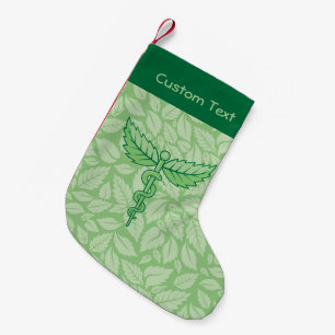 Caduceus met bladeren Achtergrond Kerstkous Kleine Kerstsok