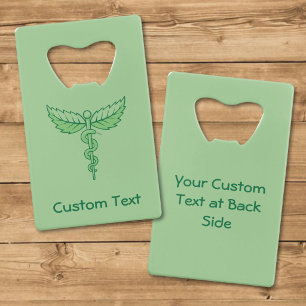 Caduceus met Bladeren Credit Card Flesopener Kredietkaart Flessenopener