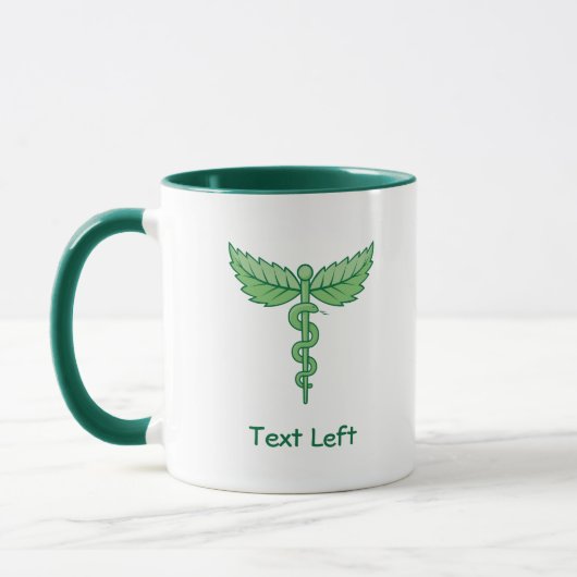 Caduceus met bladeren Mok (Links)