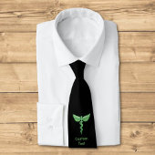 Caduceus met bladeren stropdas