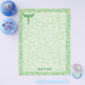 Caduceus met Leaves Background Flyer (Enkel)