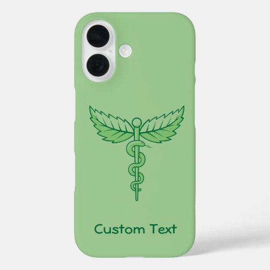 Caduceus met Leaves Hoesje-Mate iPhone Case (Achterkant)
