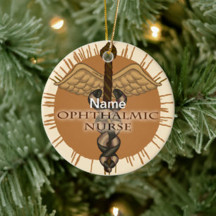 Caduceus ophthalmic nurse-ornament keramisch ornament