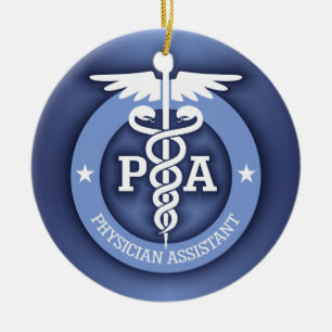 Caduceus PA 2 (blauw) Keramisch Ornament