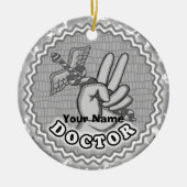 Caduceus peace doctor keramisch ornament (Voorkant)