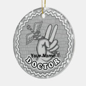 Caduceus peace doctor keramisch ornament (Links)