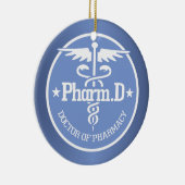 Caduceus PharmD 2 Keramisch Ornament (Rechts)
