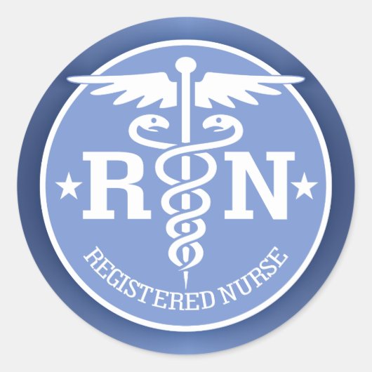 Caduceus RN 2 Ronde Sticker (Voorkant)