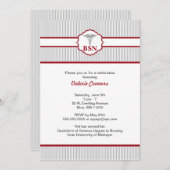 Caduceus RN BSN LPN Afstuderen Burgundy Red Kaart (Voorkant / Achterkant)