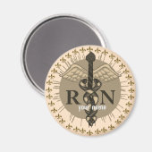 Caduceus RN Infirmière aimant (Recto/Verso)