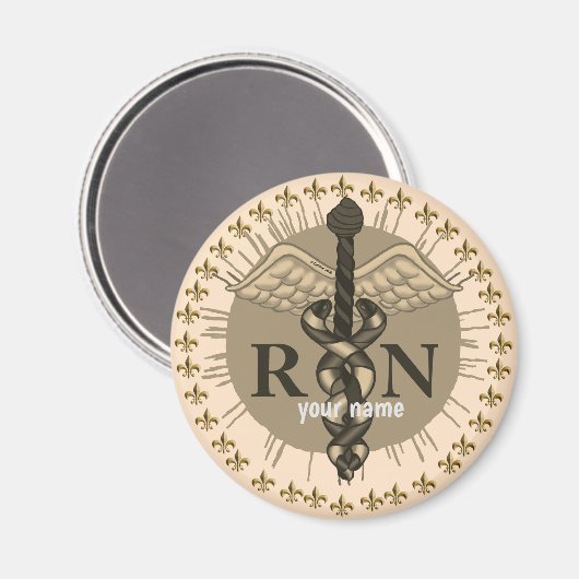 Caduceus RN Verpleegmagneet Magneet (Voorkant / Achterkant)