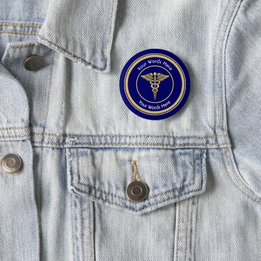Caduceus Rope Shield Universal Custom Ronde Button 5,7 Cm (In situ)