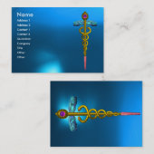 CADUCEUS SAPPHIRE, levendig goudroze blauw Visitekaartje (Voorkant / Achterkant)