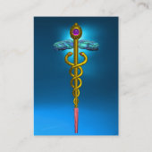 CADUCEUS SAPPHIRE, levendig goudroze blauw Visitekaartje (Achterkant)