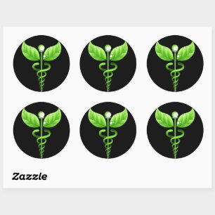 Caduceus : Stickers ronds de médecine alternative