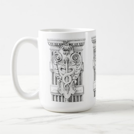 CADUCEUS Tall White Mug (Gauche)
