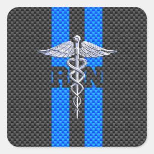 Caduceus van de gediplomeerd verpleger RN het Vierkante Sticker