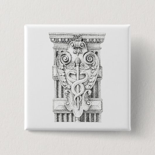 CADUCEUS Vierkante Pin Button (Voorkant)