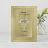 Caduceus Watermark Gold Médicale Invitation (Debout devant)