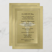 Caduceus Watermark Gold Médicale Invitation (Devant / Derrière)