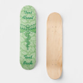 Caduceus with Leaves Background Skateboard Deck (Recto)