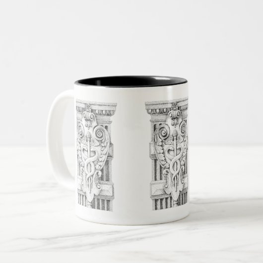 CADUCUS Mug noir à deux tons (Devant gauche)