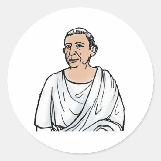Caecilius Ronde Sticker (Voorkant)