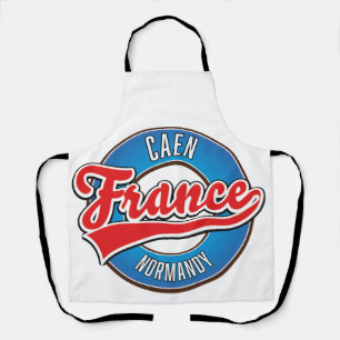 Caen Normandië Frankrijk retro logo Schort