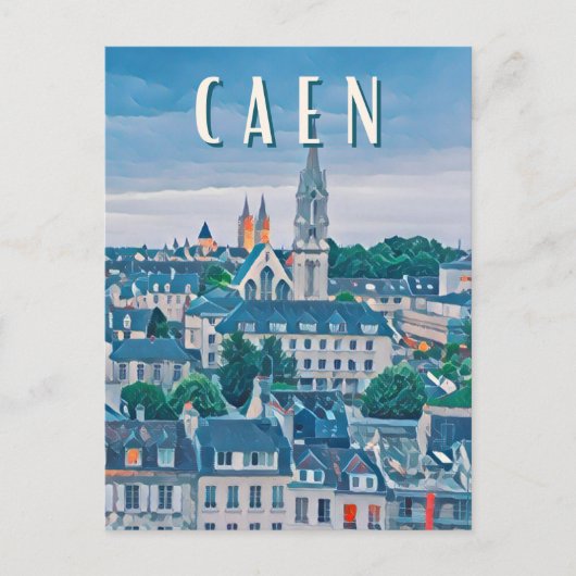 Caen Photo Vintage Briefkaart (Voorkant)