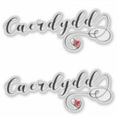 Caerdydd Flag Heart, Cardiff Sticker Sheet, Wales (Voorkant)