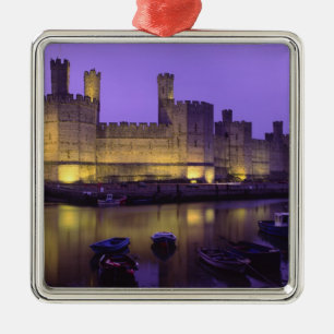 Caernarfon Castle, bij Night, Gwynedd, Wales Metalen Ornament