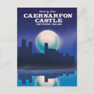 Caernarfon Castle, Gwynedd Wales reisposter Briefkaart