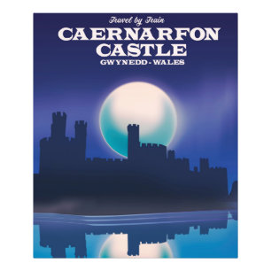 Caernarfon Castle, Gwynedd Wales reisposter Foto Afdruk