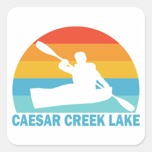 Caesar Creek Lake Ohio Kayak Vierkante Sticker