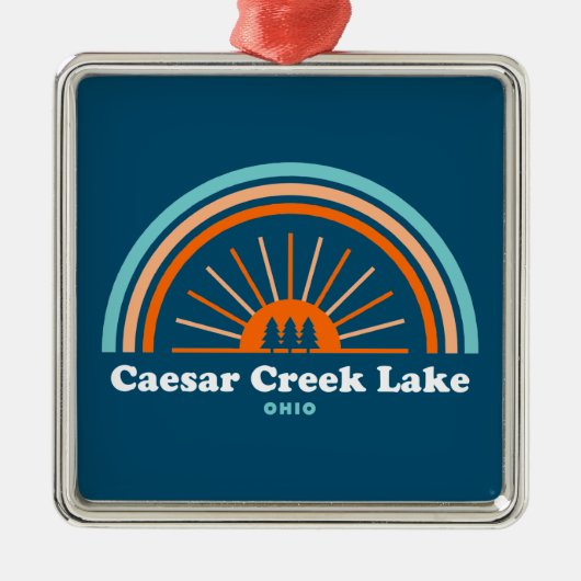 Caesar Creek Lake Ohio Rainbow Metalen Ornament (Voorkant)