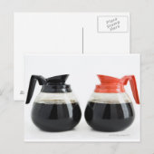 Caf. en Decaf. Koffiepotten op wit. Briefkaart (Voorkant / Achterkant)