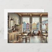Café à Bergen Norvège Carte postale (Devant / Derrière)