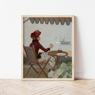 Café aan zee   Jean Béraud Poster