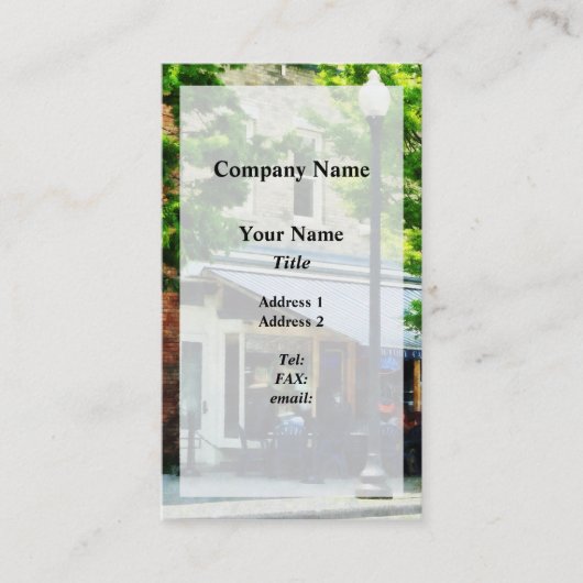 Cafe Albany NY Visitekaartje (Voorkant)