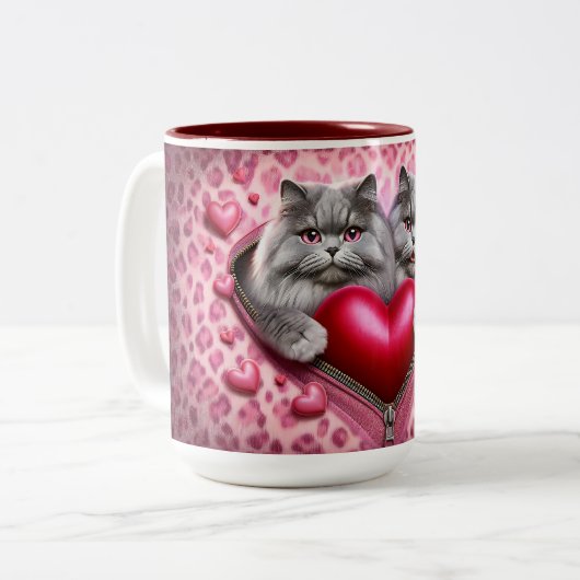 Café, Amour, Répéter : Mug de Saint Valentin (Devant gauche)