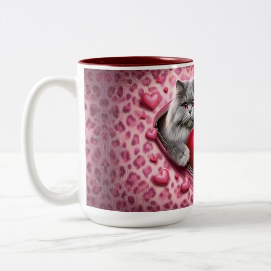 Café, Amour, Répéter : Mug de Saint Valentin (Gauche)