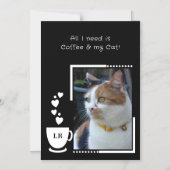 Café animaux photo noir blanc carte magnétique (Recto)