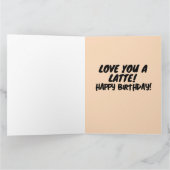 CAFÉ ANNIVERSAIRE VOUS AIME UNE CARTE DE SALUT LAT (Intérieur)