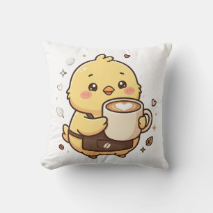 Café au Lait au Petit Poulet Mignon Coussin Décora