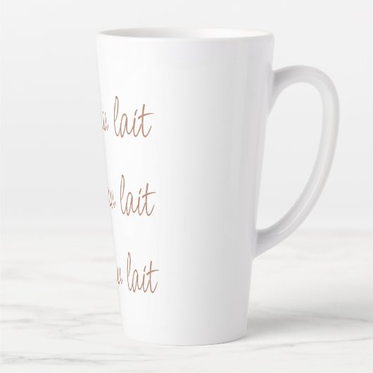 Café au lait | Eenvoudige stijlvolle schrijftypogr Latte Mok (Rechts)