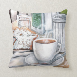 Cafe au Lait en Beignets Pillow Kussen